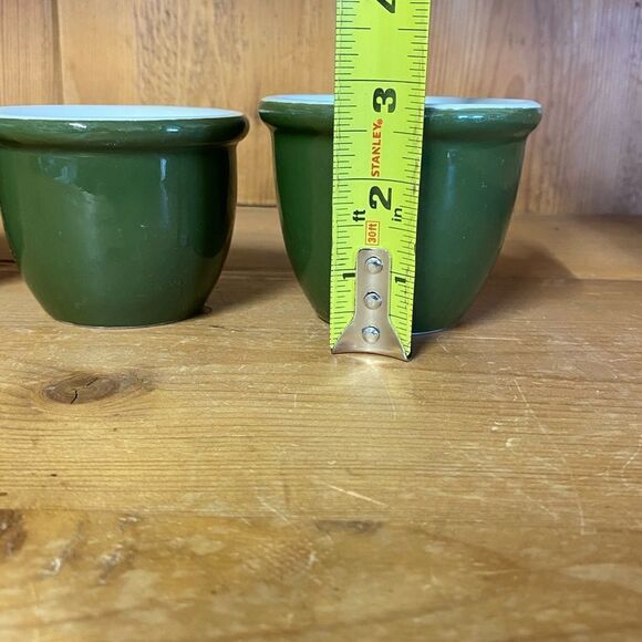 Vintage HALL Ramekin Set of 4 -1 -351 1/2 - 3- 352 Green Custard Dishes Cups USA - Picture 4 of 16